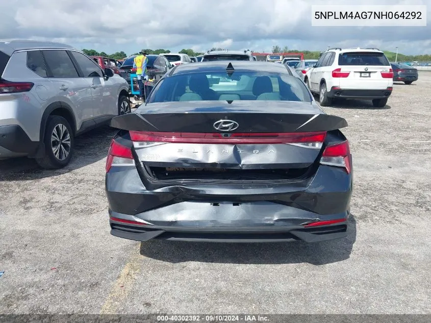 2022 Hyundai Elantra Sel VIN: 5NPLM4AG7NH064292 Lot: 40302392