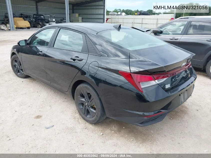 2022 Hyundai Elantra Sel VIN: KMHLM4AG8NU321056 Lot: 40303562