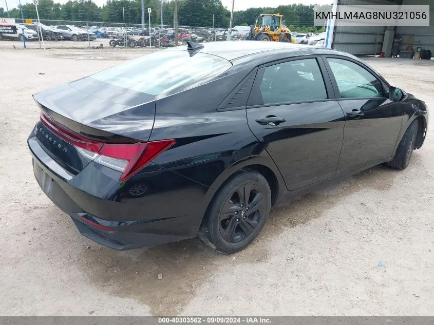 2022 Hyundai Elantra Sel VIN: KMHLM4AG8NU321056 Lot: 40303562