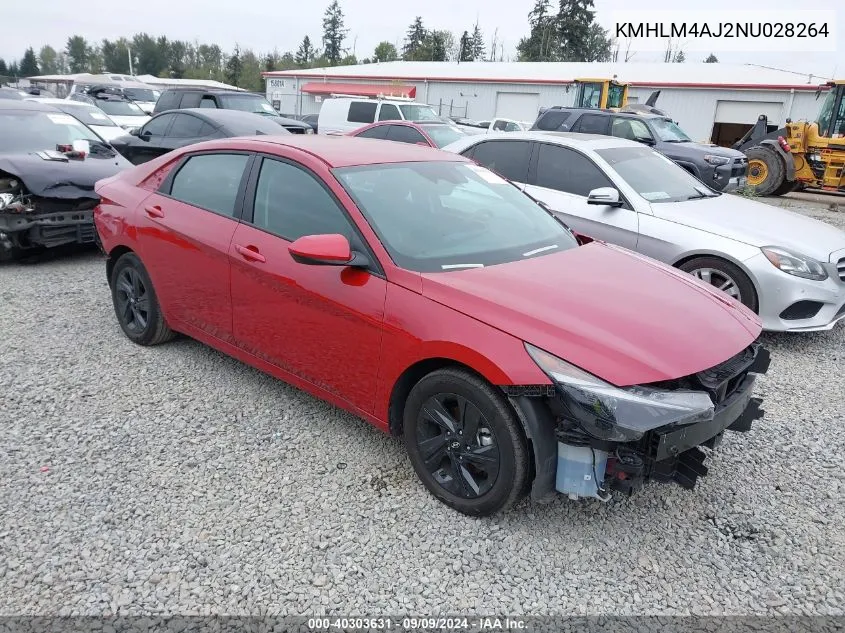 KMHLM4AJ2NU028264 2022 Hyundai Elantra Hybrid Blue