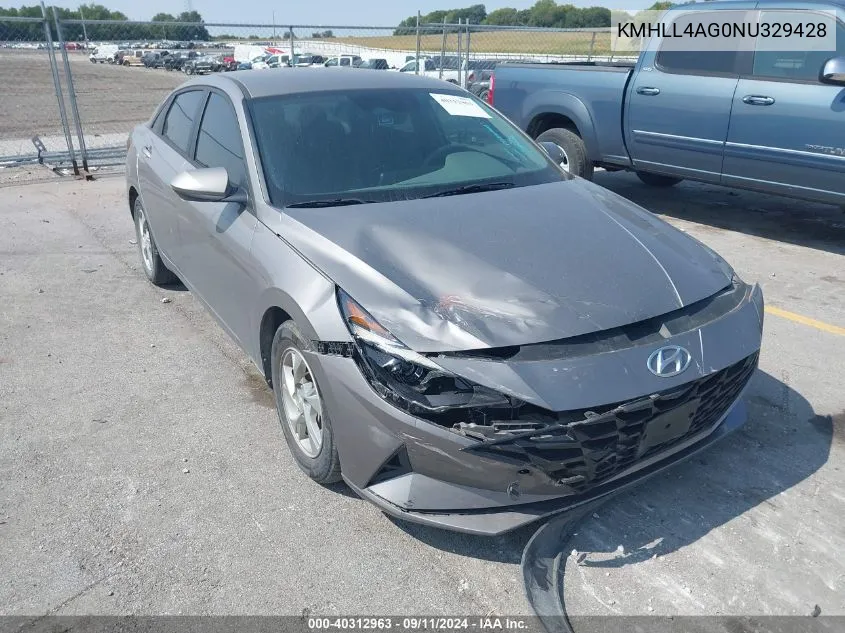 2022 Hyundai Elantra Se VIN: KMHLL4AG0NU329428 Lot: 40312963