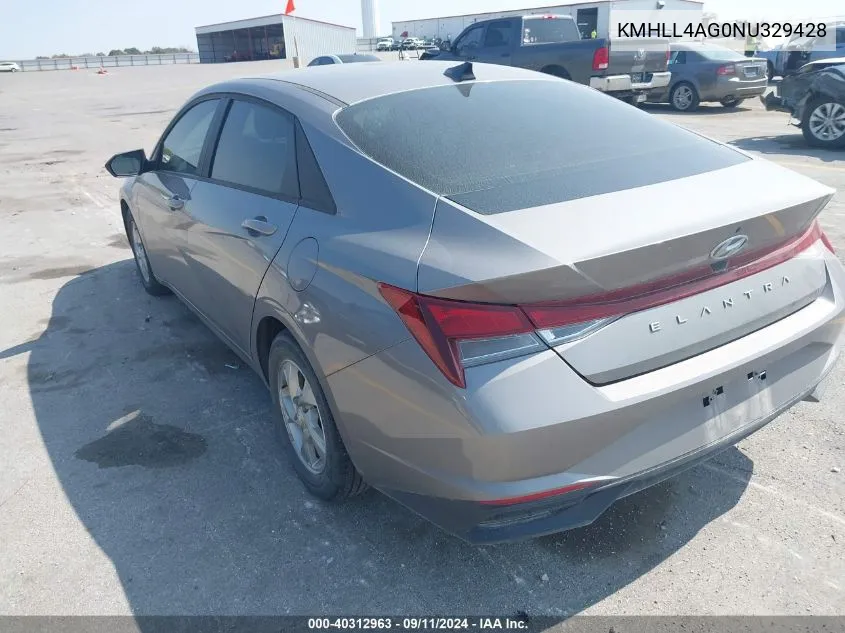 2022 Hyundai Elantra Se VIN: KMHLL4AG0NU329428 Lot: 40312963