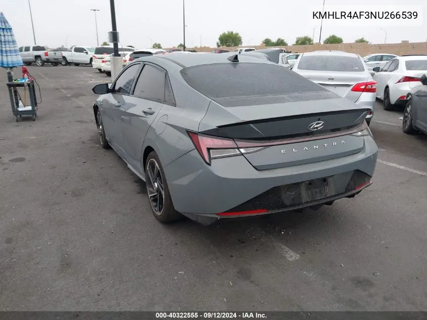 2022 Hyundai Elantra N Line VIN: KMHLR4AF3NU266539 Lot: 40322555