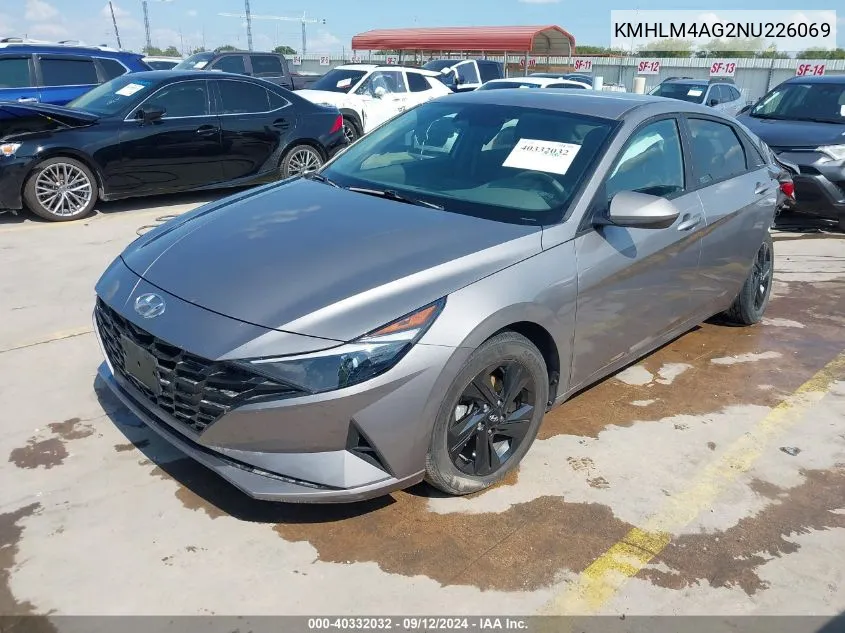 2022 Hyundai Elantra Sel VIN: KMHLM4AG2NU226069 Lot: 40332032