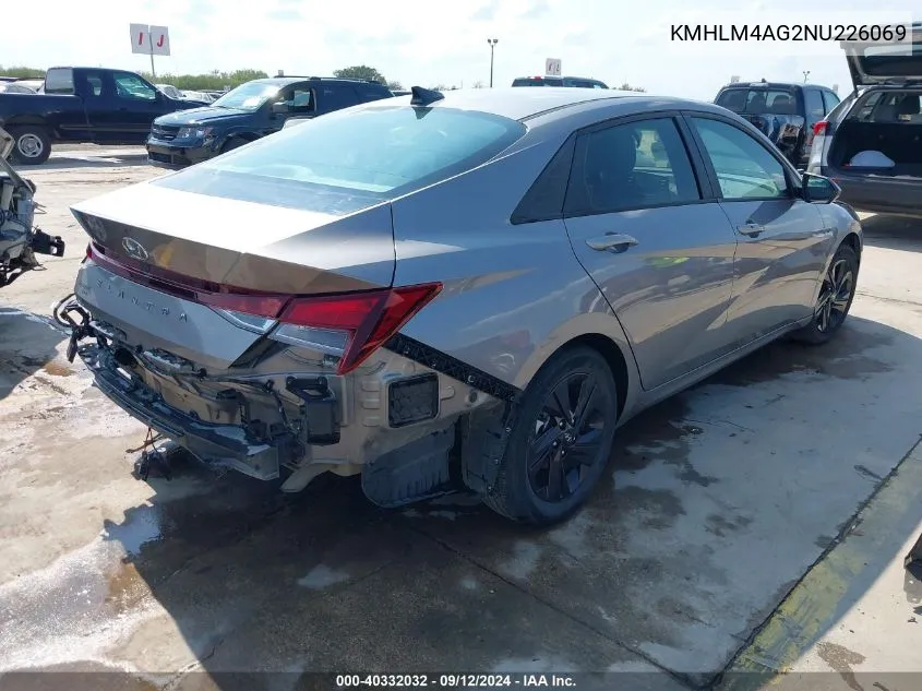 2022 Hyundai Elantra Sel VIN: KMHLM4AG2NU226069 Lot: 40332032