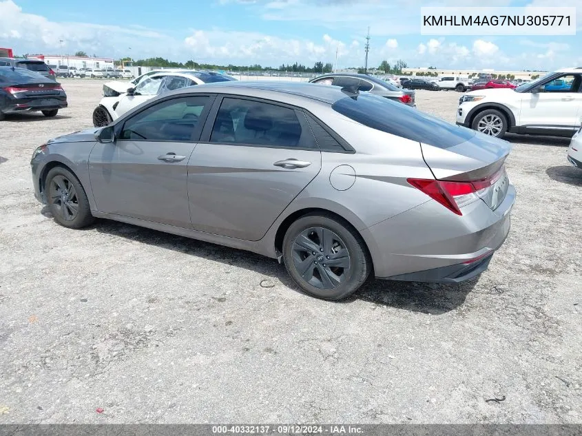 KMHLM4AG7NU305771 2022 Hyundai Elantra Sel