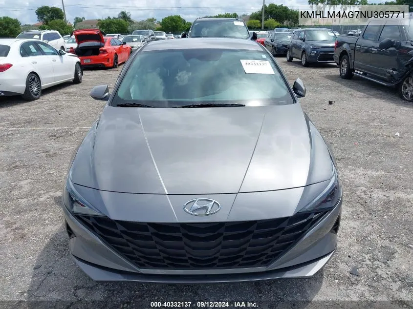 KMHLM4AG7NU305771 2022 Hyundai Elantra Sel