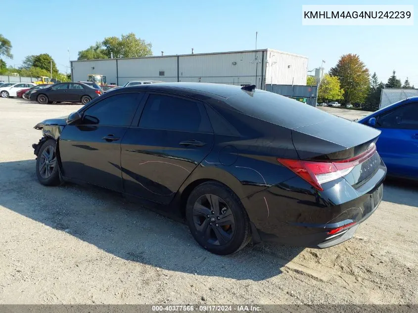 2022 Hyundai Elantra Sel VIN: KMHLM4AG4NU242239 Lot: 40377566