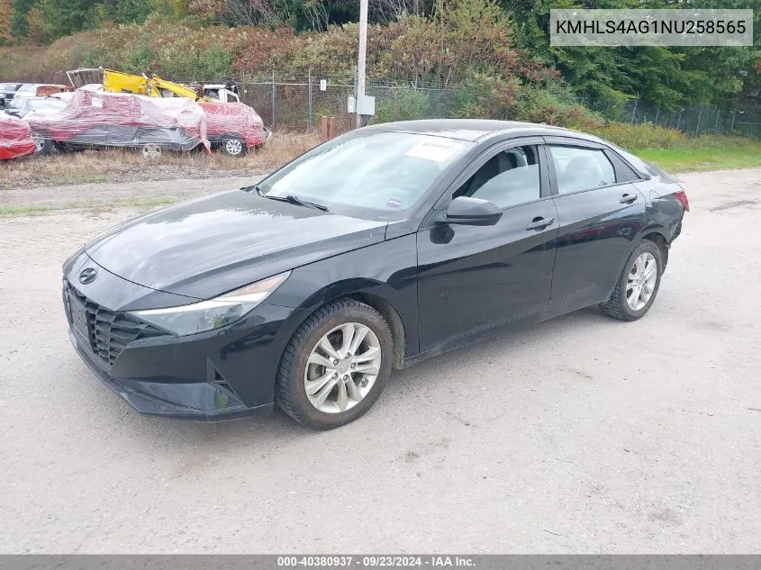 2022 Hyundai Elantra Sel VIN: KMHLS4AG1NU258565 Lot: 40380937