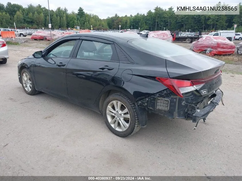 2022 Hyundai Elantra Sel VIN: KMHLS4AG1NU258565 Lot: 40380937