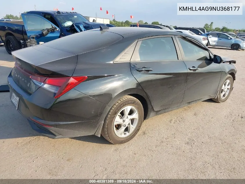 2022 Hyundai Elantra Se VIN: KMHLL4AG9NU368177 Lot: 40381389