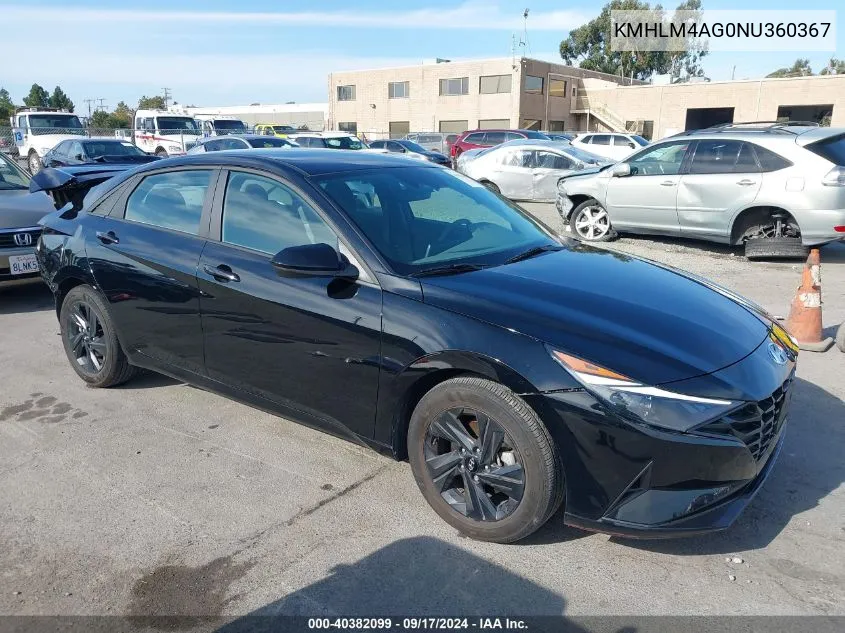 2022 Hyundai Elantra Sel VIN: KMHLM4AG0NU360367 Lot: 40382099