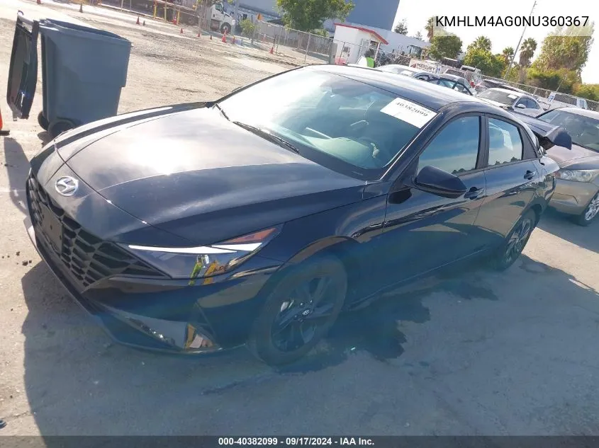 KMHLM4AG0NU360367 2022 Hyundai Elantra Sel