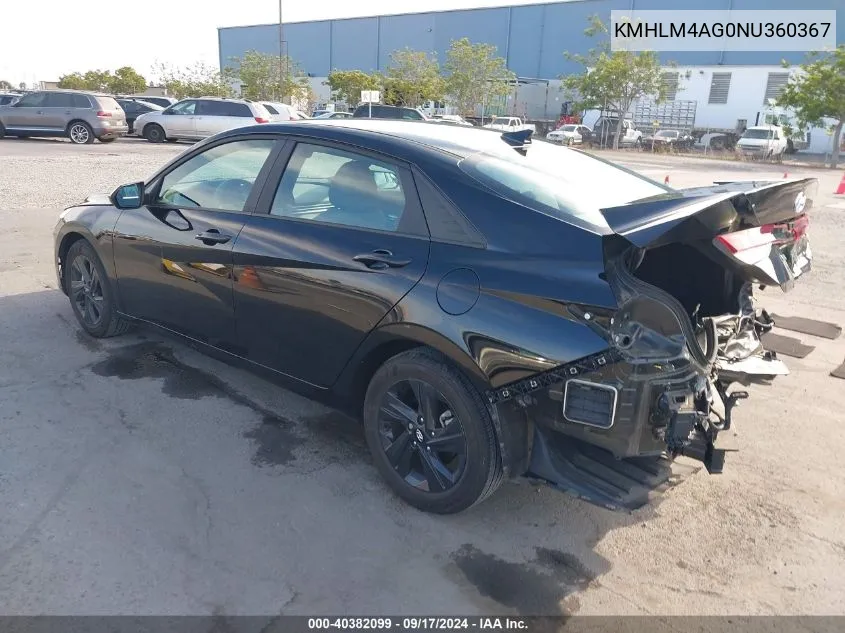 KMHLM4AG0NU360367 2022 Hyundai Elantra Sel