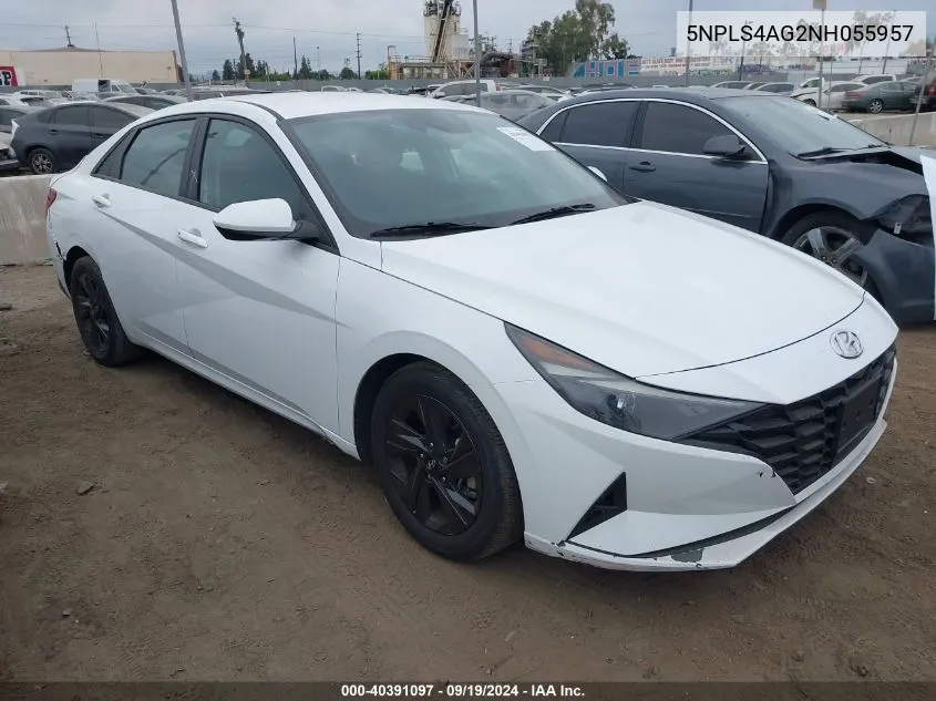 2022 Hyundai Elantra Sel VIN: 5NPLS4AG2NH055957 Lot: 40391097