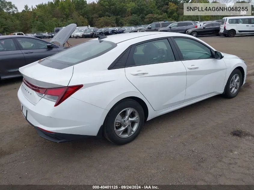 2022 Hyundai Elantra Se VIN: 5NPLL4AG6NH068255 Lot: 40401125