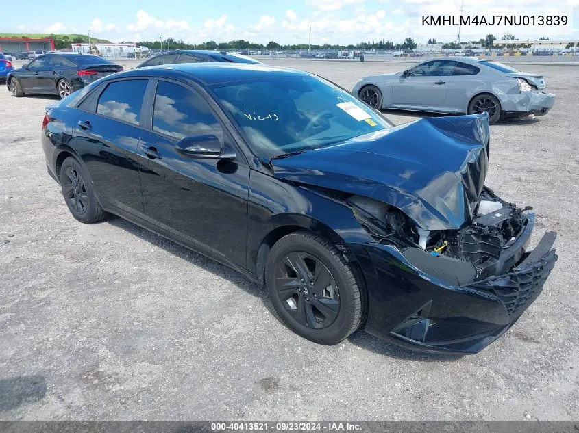 KMHLM4AJ7NU013839 2022 Hyundai Elantra Blue