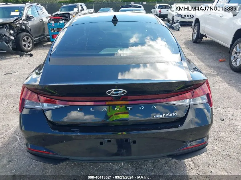 2022 Hyundai Elantra Blue VIN: KMHLM4AJ7NU013839 Lot: 40413521