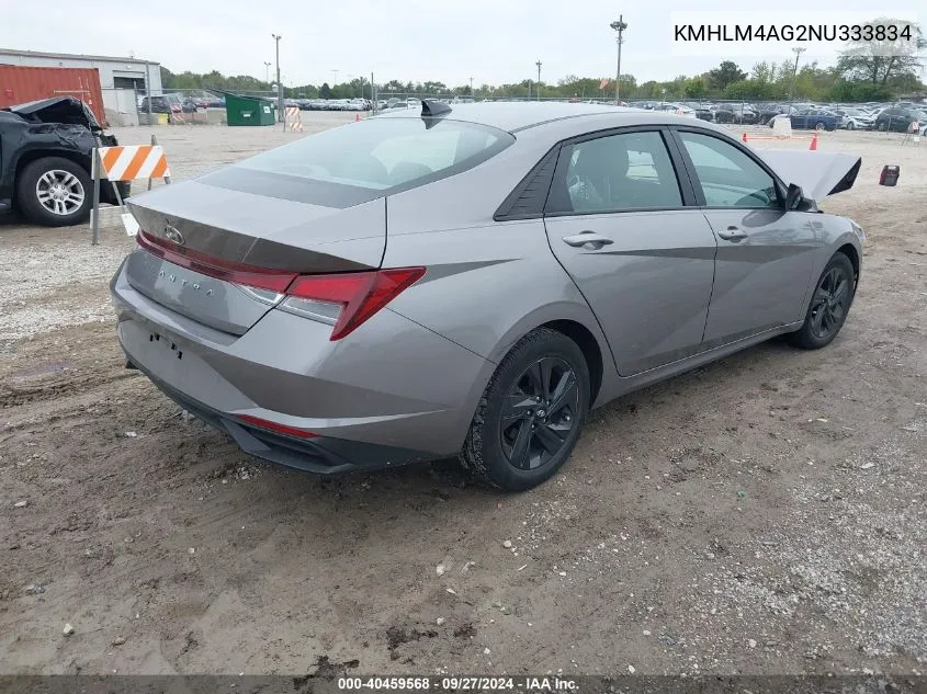 KMHLM4AG2NU333834 2022 Hyundai Elantra Sel