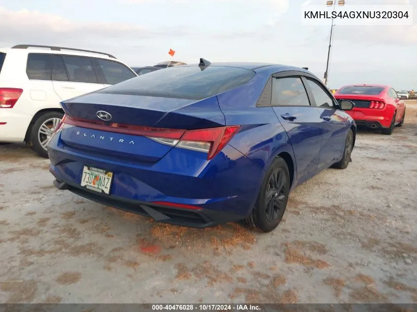 2022 Hyundai Elantra Sel VIN: KMHLS4AGXNU320304 Lot: 40476028