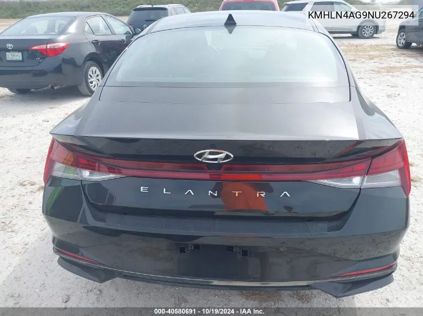 2022 Hyundai Elantra Sel VIN: KMHLN4AG9NU267294 Lot: 40580691