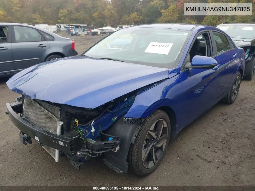 2022 Hyundai Elantra Sel VIN: KMHLN4AG9NU347825 Lot: 40593195