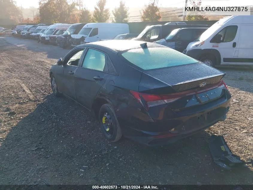 2022 Hyundai Elantra Se VIN: KMHLL4AG4NU327875 Lot: 40602573