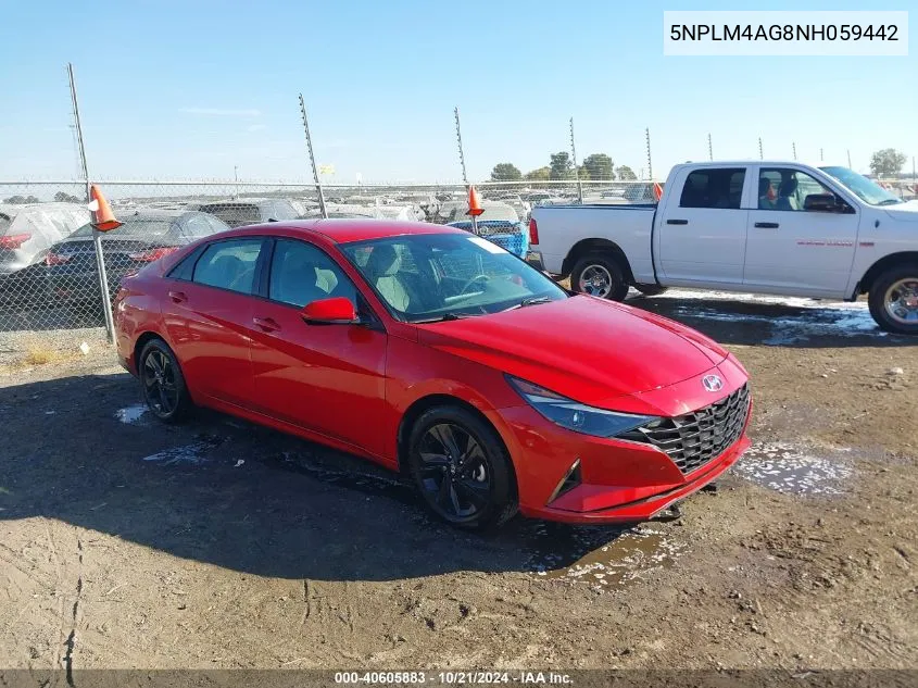 5NPLM4AG8NH059442 2022 Hyundai Elantra Sel