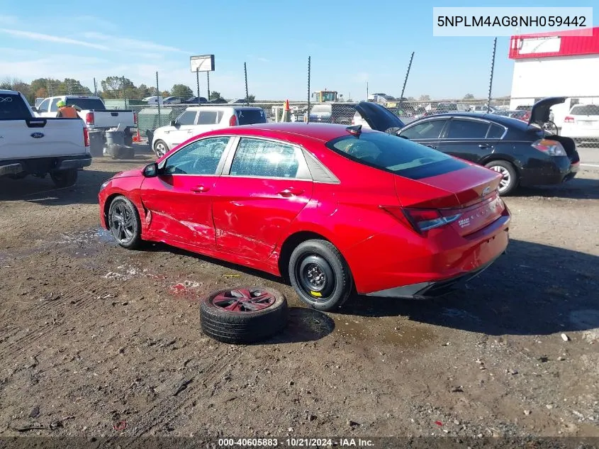 5NPLM4AG8NH059442 2022 Hyundai Elantra Sel