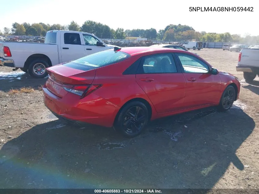 5NPLM4AG8NH059442 2022 Hyundai Elantra Sel