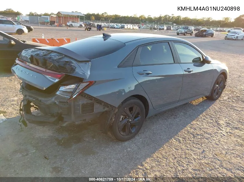 2022 Hyundai Elantra Sel VIN: KMHLM4AG1NU240898 Lot: 40621759