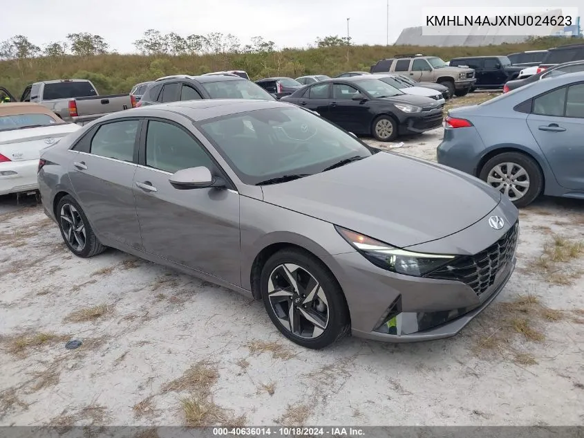 2022 Hyundai Elantra Hybrid Limited VIN: KMHLN4AJXNU024623 Lot: 40636014