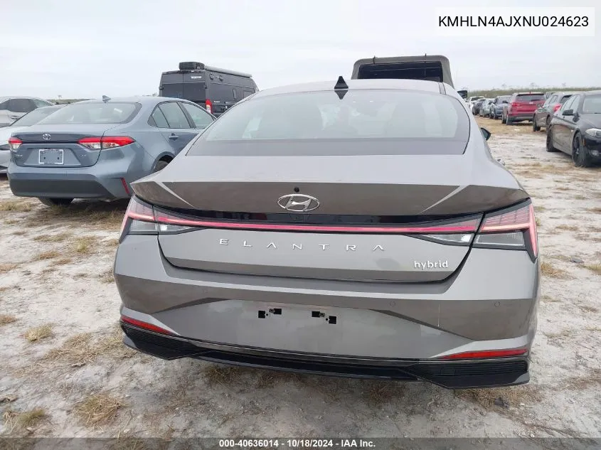 2022 Hyundai Elantra Hybrid Limited VIN: KMHLN4AJXNU024623 Lot: 40636014