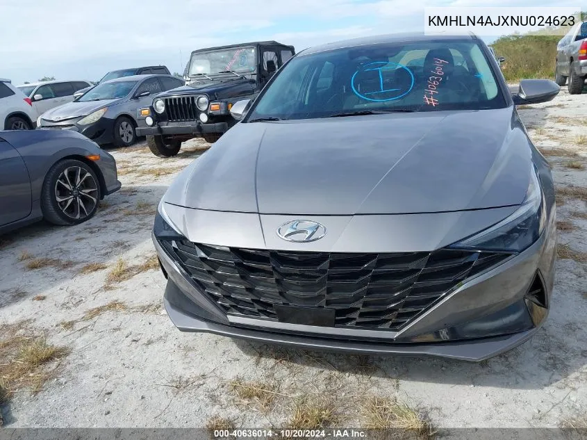 2022 Hyundai Elantra Hybrid Limited VIN: KMHLN4AJXNU024623 Lot: 40636014