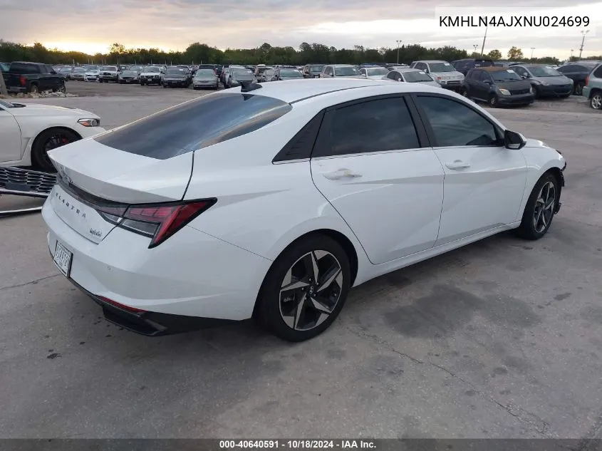 KMHLN4AJXNU024699 2022 Hyundai Elantra Hybrid Limited