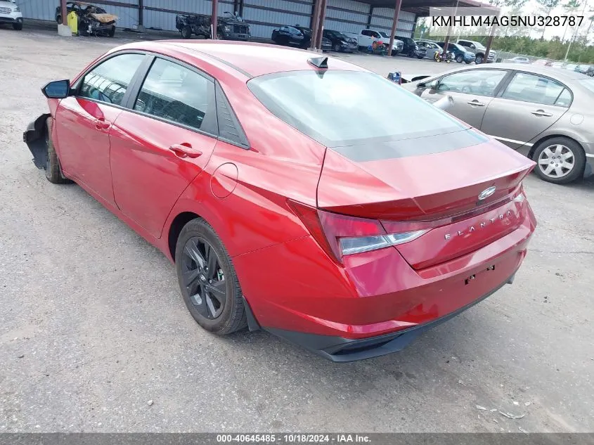 2022 Hyundai Elantra Sel VIN: KMHLM4AG5NU328787 Lot: 40645485