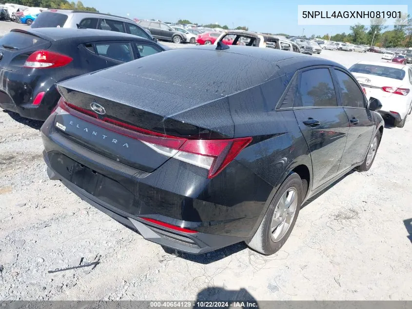 2022 Hyundai Elantra Se VIN: 5NPLL4AGXNH081901 Lot: 40654129