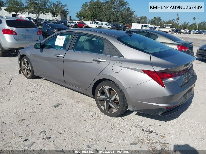 2022 Hyundai Elantra Sel VIN: KMHLN4AG9NU267439 Lot: 40658531