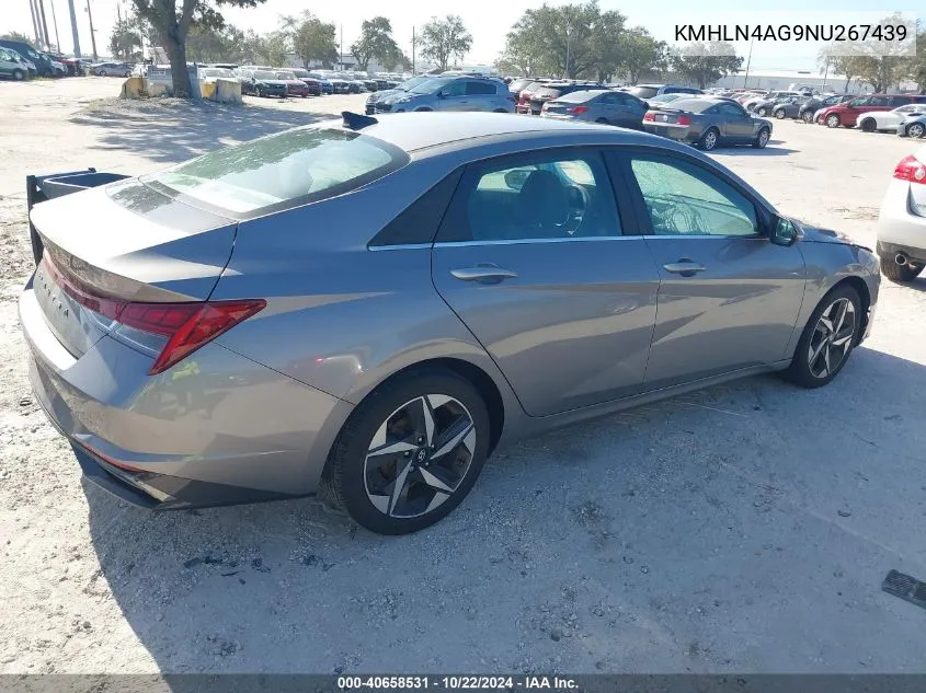 2022 Hyundai Elantra Sel VIN: KMHLN4AG9NU267439 Lot: 40658531