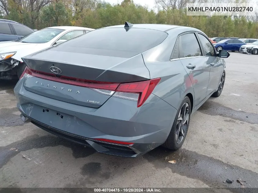 2022 Hyundai Elantra Limited VIN: KMHLP4AG1NU282740 Lot: 40704475