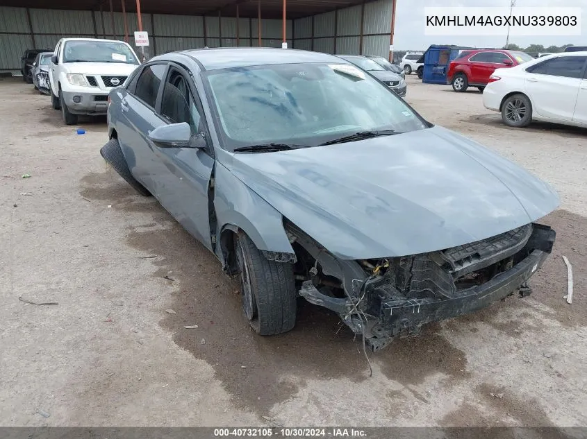 KMHLM4AGXNU339803 2022 Hyundai Elantra Sel