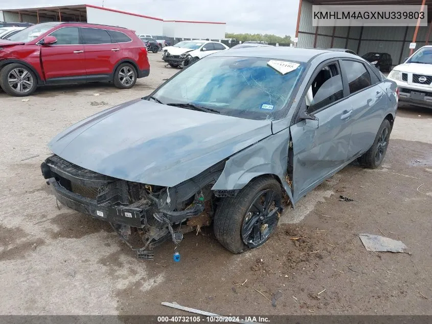 2022 Hyundai Elantra Sel VIN: KMHLM4AGXNU339803 Lot: 40732105