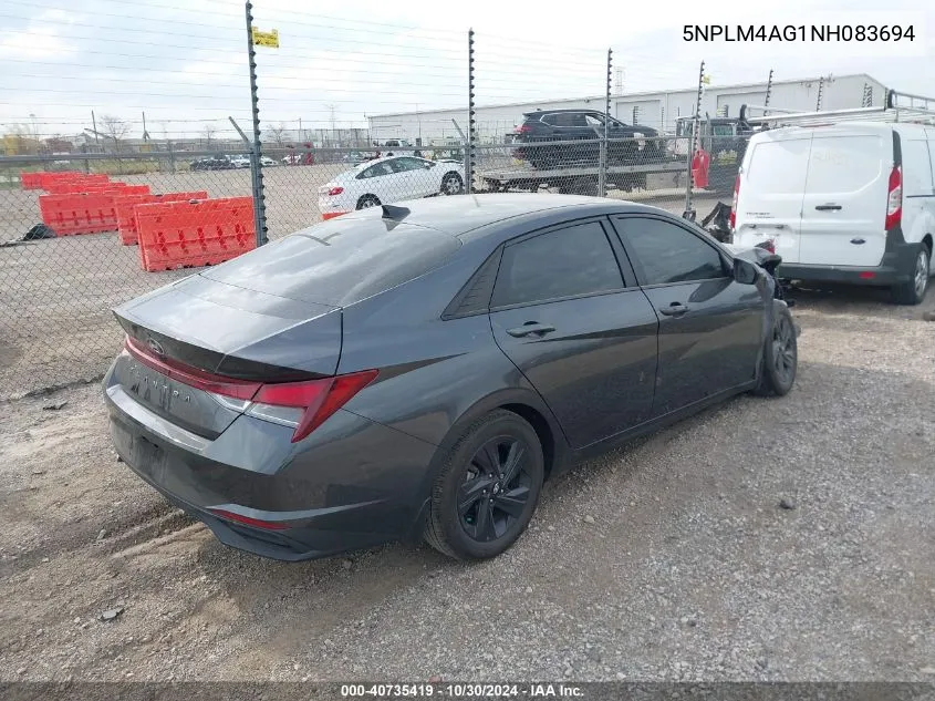 5NPLM4AG1NH083694 2022 Hyundai Elantra Sel