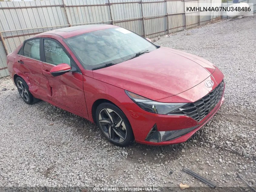 2022 Hyundai Elantra Sel VIN: KMHLN4AG7NU348486 Lot: 40740463