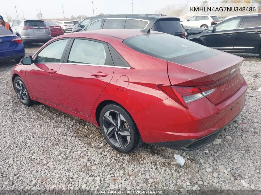 2022 Hyundai Elantra Sel VIN: KMHLN4AG7NU348486 Lot: 40740463