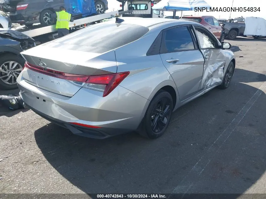 5NPLM4AG0NH054834 2022 Hyundai Elantra Sel