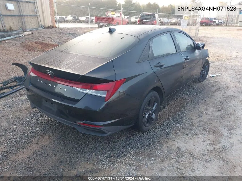 2022 Hyundai Elantra Sel VIN: 5NPLS4AG4NH071528 Lot: 40747131