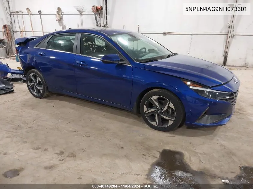 2022 Hyundai Elantra Sel VIN: 5NPLN4AG9NH073301 Lot: 40749204