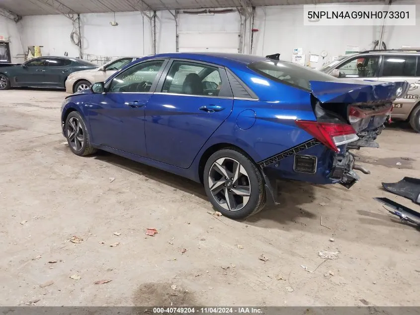 2022 Hyundai Elantra Sel VIN: 5NPLN4AG9NH073301 Lot: 40749204