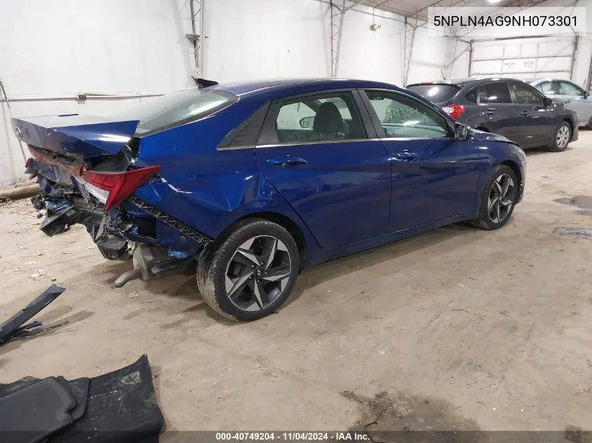 2022 Hyundai Elantra Sel VIN: 5NPLN4AG9NH073301 Lot: 40749204